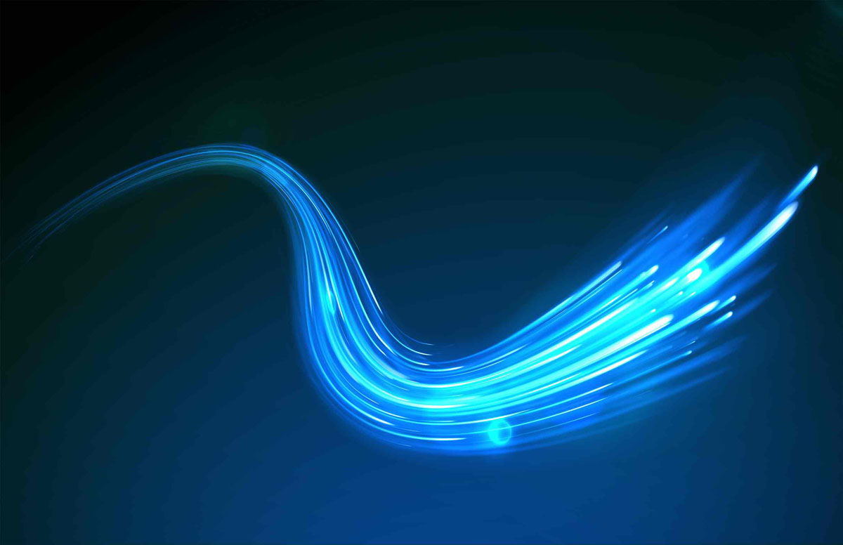 Abstract background Vector illustration of blue abstract background with blurred magic neon light curved lines